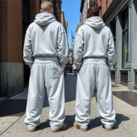 Survêtement d'hiver pour homme de haute qualité, personnalisé, deux pièces, imprimé, avec fermeture éclair et détails de couture, sweat-shirt décontracté à capuche en polyester/coton
