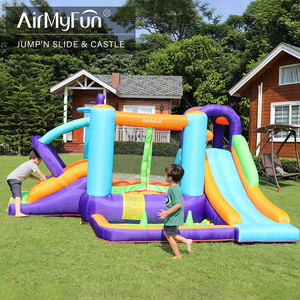 En stock aux États-Unis, AirMyFun Trampoline, <span class=keywords><strong>jeux</strong></span> de plein air, château gonflable, maison de saut gonflable avec toboggan - Product Image 1