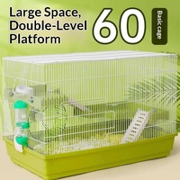 Cage pour hamster 60, grande cage de base à espace spacieux, villa de luxe pour hamster d'Inde, grande maison portable avec cadre en fer, fournitures pour animaux de compagnie