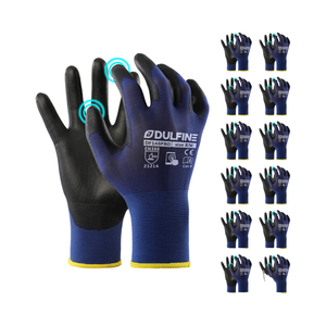 Gants de jardinage de sécurité Weston en nylon ultra-fin de calibre 18, enduits de PU, stériles, sans poudre, durables, respirants, compatibles avec les écrans tactiles - Product Image 4