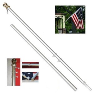 Kit de mât de drapeau de 6 pieds en alliage d'aluminium, antirouille <span class=keywords><strong>et</strong></span> blanc, support de montage de mât de drapeau extérieur pour <span class=keywords><strong>maison</strong></span>, toit, jardin - Product Image 3