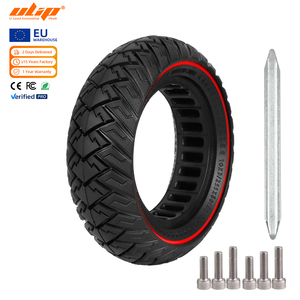 Pneu solide ULIP 10*3 / 255*80 / 80/65-6 avec jante rouge pour trottinettes électriques de 10 pouces, pièces de trottinette, pneu en caoutchouc résistant à l'usure - Product Image 1