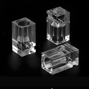 Custom CNC Machined PMMA Transparent Drilling <b>Block</b> with Stainless Steel Inserts Non- Machined - Product Image 4