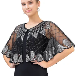 Chal de Malla Brillante con Lentejuelas, Capa Corta para Vestido de <span class=keywords><strong>Fiesta</strong></span> Qipao - Product Image 4