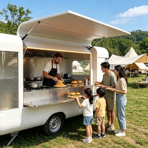 Food Truck Gull Wing Gate Trailer Vintage Classic Style Outdoor Mobile <b>Kitchen</b> Single Axle 4 Wheel Wholesale New Food Truck - Product Image 6