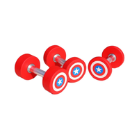 Nouvelle Arrivée Haltères en Caoutchouc PU Captain America pour Fitness à Domicile Poids en KG/LBS pour Entraînement des Bras et Musculation