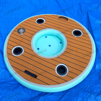 Bar flottant gonflable portable avec seau à glace et flotteurs pour boissons