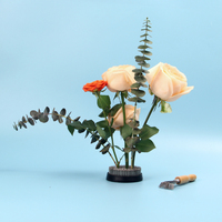 Lot en gros de Kenzan rond en acier inoxydable avec aiguilles argentées pour arrangements floraux Ikebana