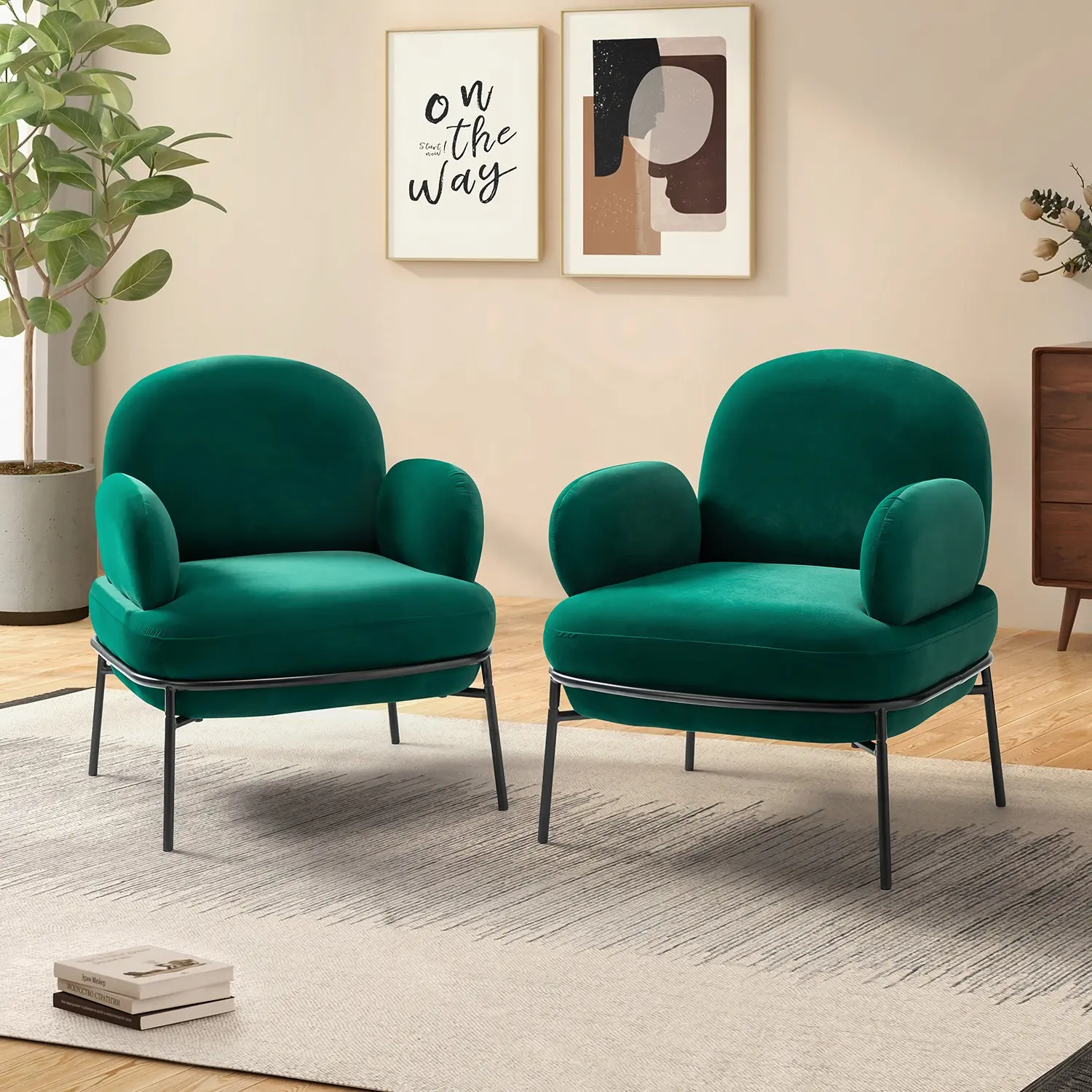 Silla nórdica individual para sala de estar, sillón moderno de lujo de terciopelo verde, venta al por mayor