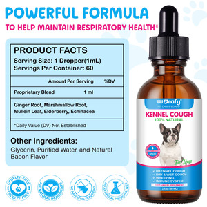 Worafy Bán Buôn 60Ml Con Chó Đ<span class=keywords><strong>i</strong></span>ều Trị Ho Chất Lỏng Giọt 100% Tự Nhiên Cũ<span class=keywords><strong>i</strong></span> Ho Bổ Sung Cho Chó - Product Image 2