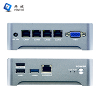 OEM ODM Intel X86 J1900 J4125 4 LAN RJ45 VGA Pfsense Firewall PC Server Tanpa Kipas Mini PC