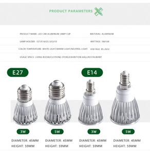 Tasse de lampe en aluminium <span class=keywords><strong>LED</strong></span> Premium à courant constant E27 vis et ampoules <span class=keywords><strong>GU10</strong></span> GU5.3 MR16 disponibles en options 3W et 5W - Product Image 3