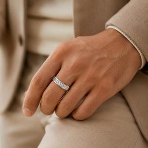 14KT Yellow Gold Round Solitaire Diamond <b>Ring</b> Wide Tapered Band <b>Men</b> Engagement <b>Ring</b> Modern Signet Fine Jewelry Gift - Product Image 3