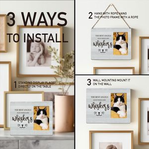 Décorations d'intérieur, cadre photo mural en bois, cadre photo commémoratif en bois, cadeaux de condoléances pour la perte d'un animal de compagnie, pour les amoureux des chats - Product Image 4