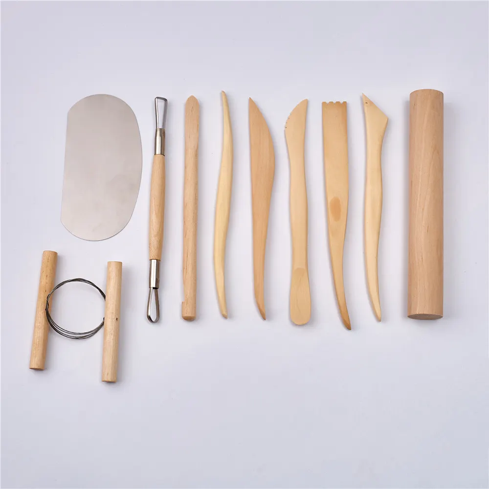 Clay Sculpting Tools Wooden Handle Pottery Carving Tool Set Professional Art Crafts Basic Tools for the Beginning Potter