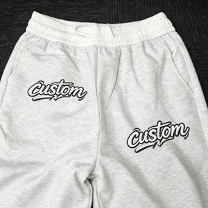 Men's Wide Leg Sweatpants Elastic Waist Casual Gray Autumn Style Pants 100% Cotton Breathable Fabric - Product Image 2