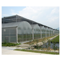 Serres agricoles en film PE, structure multi-spans en acier galvanisé, kit complet pour l'agriculture