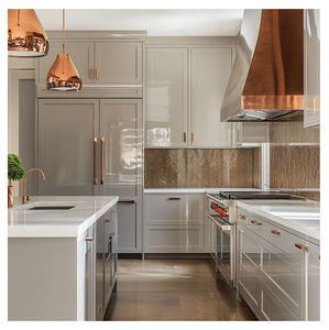 Cbmart מותאם אישית rta מודרני מבריק לבן מודרני מבריק עץ גדול מבריק עיצוב ארונות סט ריהוט עם האי - Product Image 2