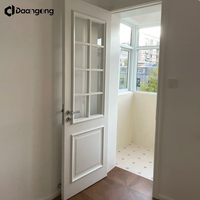 Porte en bois massif moderne avec finition placage, design chinois, isolation phonique pour villa de luxe, chambre et hôtel