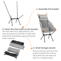 Chaise de camping pliable compacte et confortable en alliage d'aluminium pour l'extérieur, robuste et inclinable