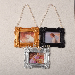 Cornice Portafoto Retrò in Resina con Supporto Creativo per Esposizione Foto a Fiori, Cornice a Specchio Rettangolare Fai-da-te - Product Image 1