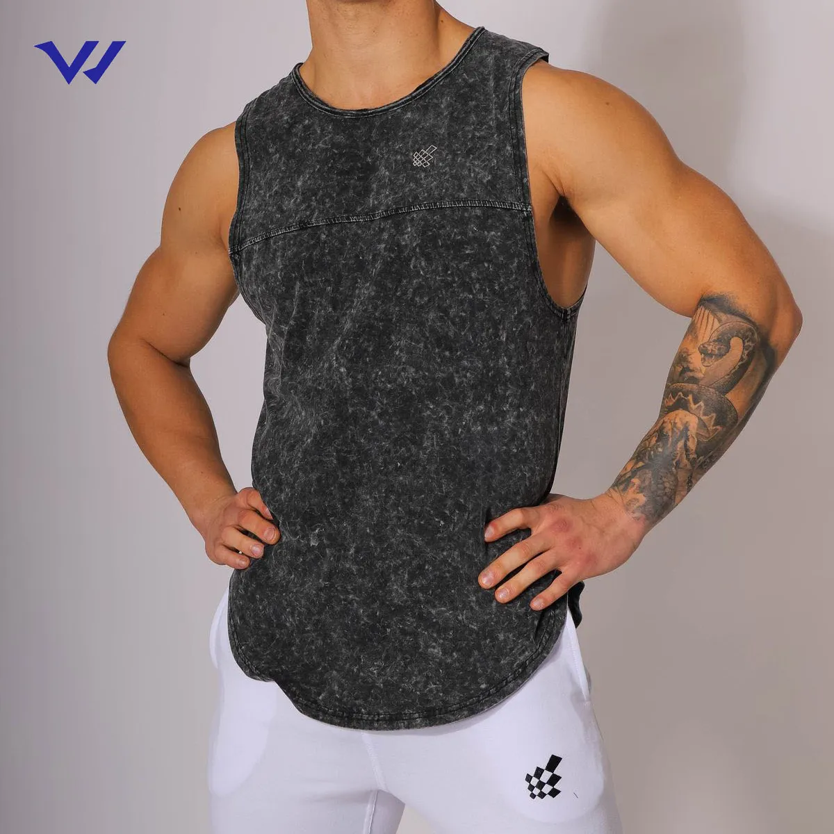 Wholesale Custom logo Outdoor activities Sports gym men top tank printing stringer vest