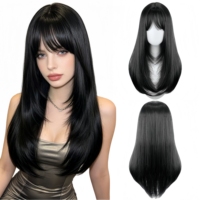 Nouvelle perruque synthétique longue de 26 pouces, lisse et dégradée, avec cuir chevelu simulé, bonnet en maille respirant et ajustable, idéale pour le quotidien et les fêtes, pour femmes