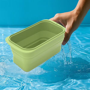 <span class=keywords><strong>Bac</strong></span> à glaçons pliable en silicone pour l'extérieur avec couvercle Moule de bain pliable en PVC pour congélateur - Product Image 3