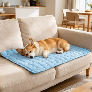Tapis rafraîchissant en soie glacée pour animaux de compagnie, vente en gros d'usine, matelas respirant pour chien pour la voiture - Product Image 3