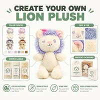 Peluche Lion à crinière violette personnalisée, Fabrication directe usine OEM ODM, Animal en peluche en coton PP et polyester, Vente en gros, MOQ, Peluche amusante