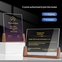 Trophée en cristal de verre personnalisable haut de gamme, médaille gravée, plaque d'honneur, cadeau commémoratif, thème Champion pour conférences et événements