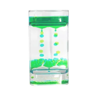 Autismo Brinquedos sensoriais PC Liquid Timer Artesanato Duplo colorido líquido Motion Hourglass