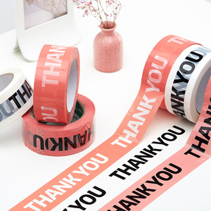 Hot Sale Heavy Duty Weiß/Pink Hintergrund Schwarz DANKE Packband Cartoon Druck band für Box Sealing - Product Image 2