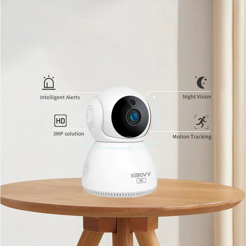 Xiaovv מצלמה CCTV WiFi PTZ חכם מצלמה 2K מיני בית חכם מצלמה מיקרופון מובנה ורמקול-XVV-3630S-Q8