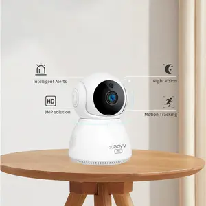 Xiaovv Kamera CCTV 2K, kamera pintar CCTV WiFi PTZ, kamera pintar rumah mini dengan mikrofon dan XVV-3630S-Q8