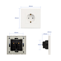 Prise murale mécanique intelligente JIMEIDA 16A pour maison connectée, compatible UE, avec cadre PC, pour Allemagne