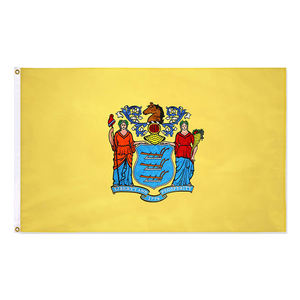 कस्टम 3*5 फीट नई जर्सी राज्य ध्वज के लिए विज्ञापन और प्रचार के लिए तांबे के बकल के साथ 150 सेमी ऑक्सफोर्ड कपड़ा - Product Image 1