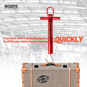 Booms Fishing Red 25lbs Fish Weight Scale <b>Large</b> Handle Hanging Luggage Spring Scale Portable Aluminum Tube 3-Year Warranty No - Product Image 2