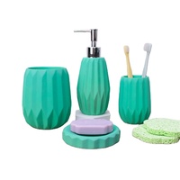Accessoires de salle de bain de luxe en chine 4 pièces porte-brosse à dents brosse de toilette en ciment ensemble d'accessoires de salle de bain