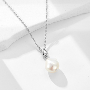 Peishang Wholesale Jewelry 925 Sterling Silver 14K Gold Plated Baroque Freshwater Cultured <strong>Pearl</strong> <strong>Pendant</strong> <strong>Necklace</strong> - Product Image 4