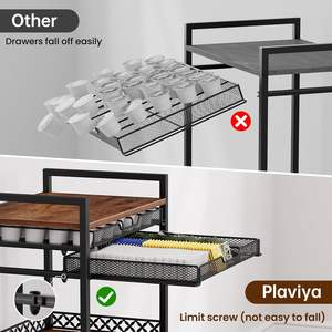 Estante organizador de cápsulas de taza K multifuncional, <span class=keywords><strong>accesorios</strong></span> para Estación de café <span class=keywords><strong>Nespresso</strong></span> <span class=keywords><strong>Vertuo</strong></span>, ruedas, soportes de almacenamiento para sala de estar - Product Image 3