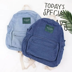 Sacs à <span class=keywords><strong>dos</strong></span> de <span class=keywords><strong>sport</strong></span> décontractés BEARKY pour filles, personnalisés par un créateur de mode, pour le lycée, en <span class=keywords><strong>jean</strong></span> bleu - Product Image 2