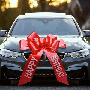 Car Bows Big Car Bow Sweet 16 30 pollici Giant Extra Large Blue/Red Pull Bow buon compleanno stampato personalizza la decorazione della festa del LOGO - Product Image 5