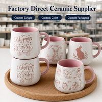 Festival de Pâques 12oz tasses à thé en grès tasses à café en céramique tasses à café personnalisables café lait thé tasses de fête pour les enfants