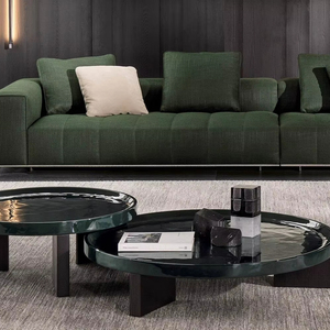 PFZION HOME Muebles Glamurosos de Alta Gama, Diseño Moderno, <span class=keywords><strong>Mesa</strong></span> de Centro de Resina Acrílica y <span class=keywords><strong>Cristal</strong></span> - Product Image 2