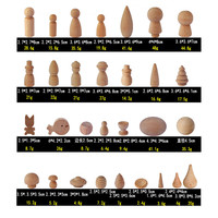 Bricolage sculpture marionnette kokeshi mini glands inachevés cône d'arbre ronds poupées en bois pegdoll peint figure jouets ensemble artisanat