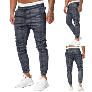 Pantalons de jogging formels pour hommes, légers, en toile, taille haute, coupe slim, imperméables, respirants, taille élastique - Product Image 1