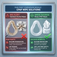Lingettes de nettoyage quotidiennes pour masque CPAP, non parfumées, lingettes humides pour CPAP, fabriquées en usine