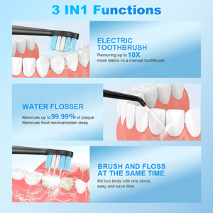 Brosse à dents 3-en-1 recommandée par <span class=keywords><strong>le</strong></span> dentiste Water Flosser Élimination du <span class=keywords><strong>tartre</strong></span> Blanchiment <span class=keywords><strong>pour</strong></span> <span class=keywords><strong>le</strong></span> marché américain/européen Certifié CE/FDA - Product Image 4