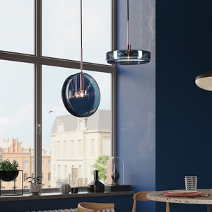 Lámpara Colgante Moderna Minimalista de Cristal de una Sola Cabeza, Estilo Nórdico, LED, Altura Ajustable, para Comedor, Dormitorio, Cafetería, con Alimentación CA - Product Image 4